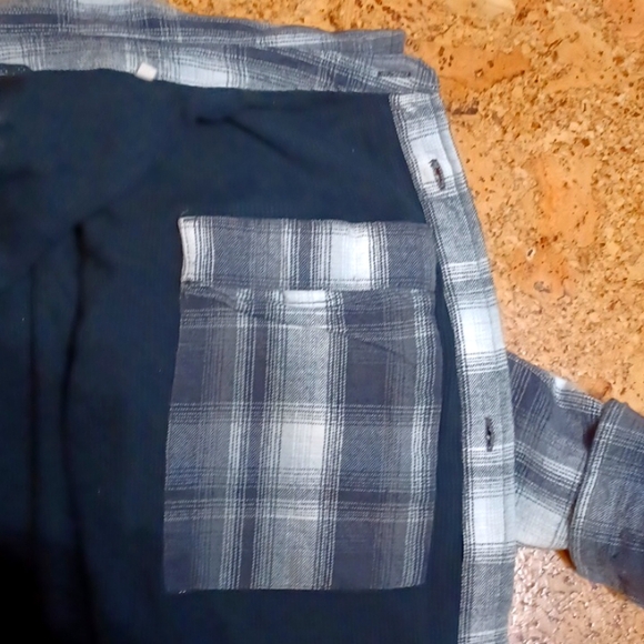 Prana Men's M Gray/Black/White Plaid Thermal Lined Button Shirt Jacket - Picture 8 of 8